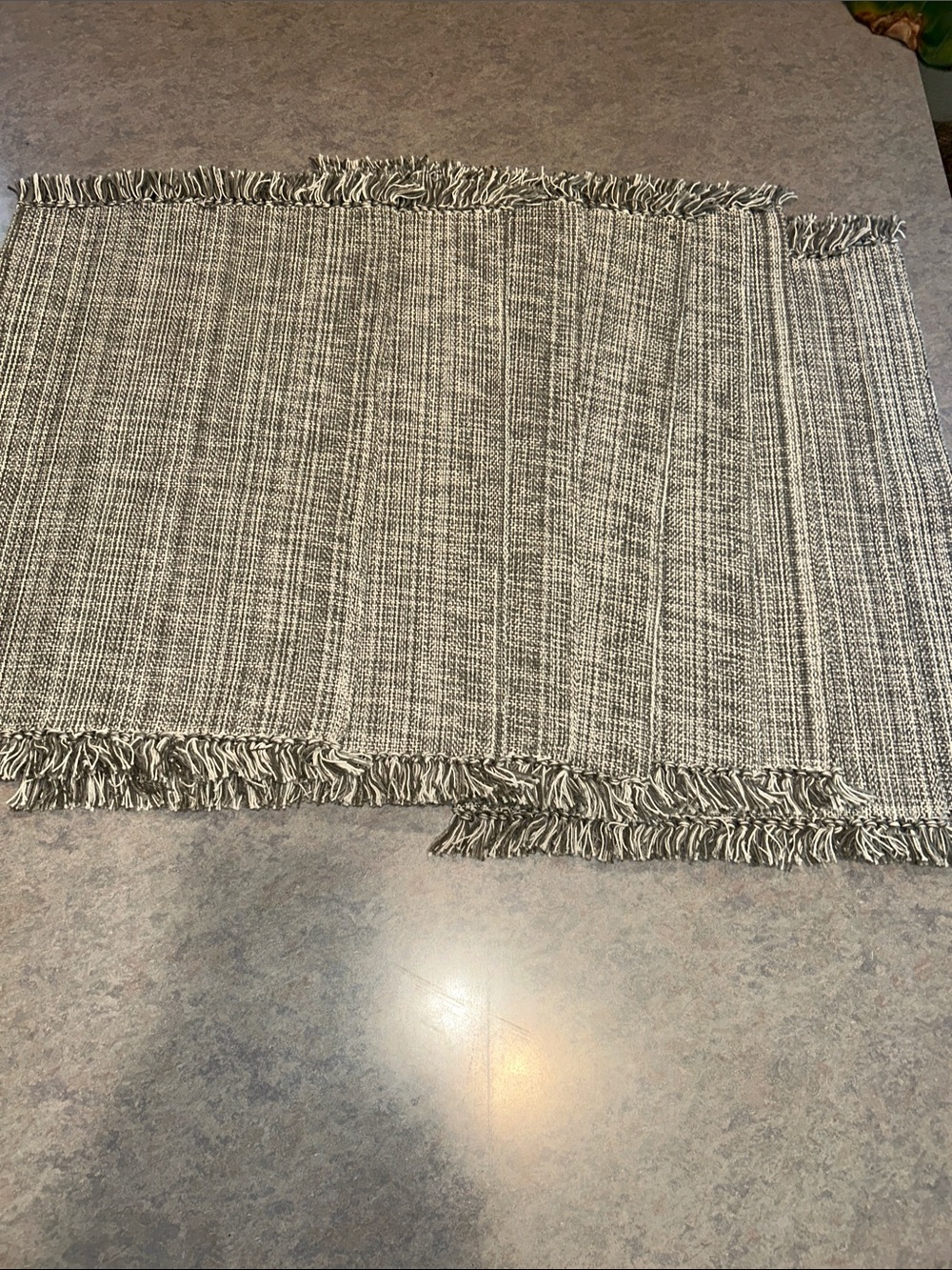 8 Neutral Woven Fringe placemat